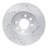 R1 99-99 Daewoo Nubira Front Left Drilled & Slotted Silver Brake Rotor