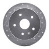 R1 99-02 Daewoo Leganza Rear Right Drilled & Slotted Silver Brake Rotor