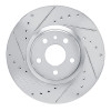 R1 94-95 Alfa Romeo 164 Front Left Drilled & Slotted Silver Brake Rotor