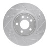 R1 91-20 Alfa Romeo 164 Front Right Drilled & Slotted Silver Brake Rotor