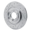 R1 81-89 Alfa Romeo GTV-6 Rear Left Drilled & Slotted Silver Brake Rotor