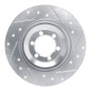 R1 81-89 Alfa Romeo GTV-6 Rear Right Drilled & Slotted Silver Brake Rotor