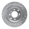 R1 64-94 Alfa Romeo Giulia Sprint Rear Left Drilled & Slotted Silver Brake Rotor
