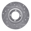 R1 75-80 Triumph TR7 Front Right Drilled & Slotted Silver Brake Rotor