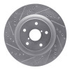 R1 19-24 Subaru Forester Front Left Drilled & Slotted Silver Brake Rotor EDZ-13045L