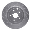 R1 18-25 Subaru WRX STI Rear Left Drilled & Slotted Silver Brake Rotor