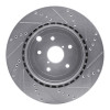 R1 18-25 Subaru WRX STI Rear Left Drilled & Slotted Silver Brake Rotor