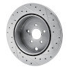 R1 17-25 Subaru BRZ Rear Left Drilled & Slotted Silver Brake Rotor