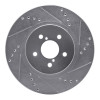R1 17-23 Subaru Impreza Front Right Drilled & Slotted Silver Brake Rotor EDZ-13037R