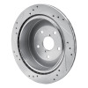 R1 06-14 Subaru B9 TRIBECA Rear Right Drilled & Slotted Silver Brake Rotor