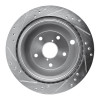R1 06-14 Subaru B9 TRIBECA Rear Right Drilled & Slotted Silver Brake Rotor
