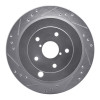 R1 06-14 Subaru B9 TRIBECA Rear Left Drilled & Slotted Silver Brake Rotor
