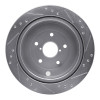 R1 06-14 Subaru B9 TRIBECA Rear Left Drilled & Slotted Silver Brake Rotor