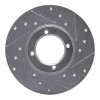 R1 80-83 Subaru GL Front Right Drilled & Slotted Silver Brake Rotor