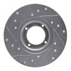 R1 80-83 Subaru GL Front Right Drilled & Slotted Silver Brake Rotor