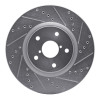 R1 06-21 Subaru WRX Front Right Drilled & Slotted Silver Brake Rotor