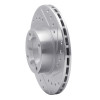 R1 83-89 Subaru BRAT Front Right Drilled & Slotted Silver Brake Rotor