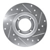 R1 80-83 Subaru STANDARD Front Left Drilled & Slotted Silver Brake Rotor