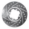R1 83-89 Subaru STANDARD Front Left Drilled & Slotted Silver Brake Rotor