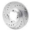 R1 83-89 Subaru STANDARD Front Left Drilled & Slotted Silver Brake Rotor