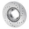 R1 83-89 Subaru STANDARD Front Left Drilled & Slotted Silver Brake Rotor