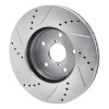 R1 15-19 Subaru Legacy Front Right Drilled & Slotted Silver Brake Rotor