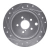 R1 12-23 Subaru Impreza Rear Right Drilled & Slotted Silver Brake Rotor