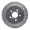 R1 05-09 Subaru Outback Rear Right Drilled & Slotted Silver Brake Rotor