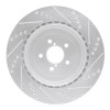 R1 03-04 Subaru Impreza Rear Left Drilled & Slotted Silver Brake Rotor
