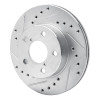 R1 93-96 Subaru Impreza Front Left Drilled & Slotted Silver Brake Rotor
