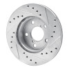 R1 93-96 Subaru Impreza Front Left Drilled & Slotted Silver Brake Rotor