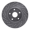 R1 92-97 Subaru SVX Front Left Drilled & Slotted Silver Brake Rotor