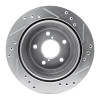 R1 90-94 Subaru Legacy Rear Left Drilled & Slotted Silver Brake Rotor