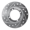 R1 85-91 Subaru XT Rear Left Drilled & Slotted Silver Brake Rotor