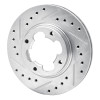 R1 87-94 Subaru Justy Front Left Drilled & Slotted Silver Brake Rotor