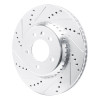 R1 20-25 Land Rover Defender 90 Rear Left Drilled & Slotted Silver Brake Rotor