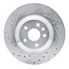 R1 20-26 Jaguar F-Pace Rear Left Drilled & Slotted Silver Brake Rotor