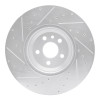 R1 20-25 Jaguar E-Pace Front Right Drilled & Slotted Silver Brake Rotor