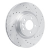 R1 18-24 Land Rover Discovery Front Right Drilled & Slotted Silver Brake Rotor