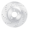 R1 18-24 Land Rover Range Rover Front Left Drilled & Slotted Silver Brake Rotor