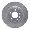 R1 18-20 Land Rover Discovery Rear Left Drilled & Slotted Silver Brake Rotor