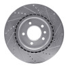 R1 18-20 Land Rover Discovery Rear Left Drilled & Slotted Silver Brake Rotor