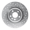 R1 15-20 Jaguar E-Pace Rear Left Drilled & Slotted Silver Brake Rotor