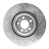 R1 15-19 Jaguar E-Pace Front Left Drilled & Slotted Silver Brake Rotor