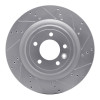 R1 14-24 Land Rover Range Rover Rear Right Drilled & Slotted Silver Brake Rotor