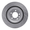 R1 14-24 Land Rover Range Rover Rear Right Drilled & Slotted Silver Brake Rotor