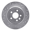 R1 13-15 Land Rover LR2 Rear Right Drilled & Slotted Silver Brake Rotor