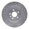 R1 13-15 Land Rover LR2 Rear Right Drilled & Slotted Silver Brake Rotor