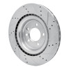 R1 14-24 Land Rover Range Rover Rear Left Drilled & Slotted Silver Brake Rotor