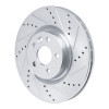 R1 15-19 Jaguar E-Pace Front Right Drilled & Slotted Silver Brake Rotor